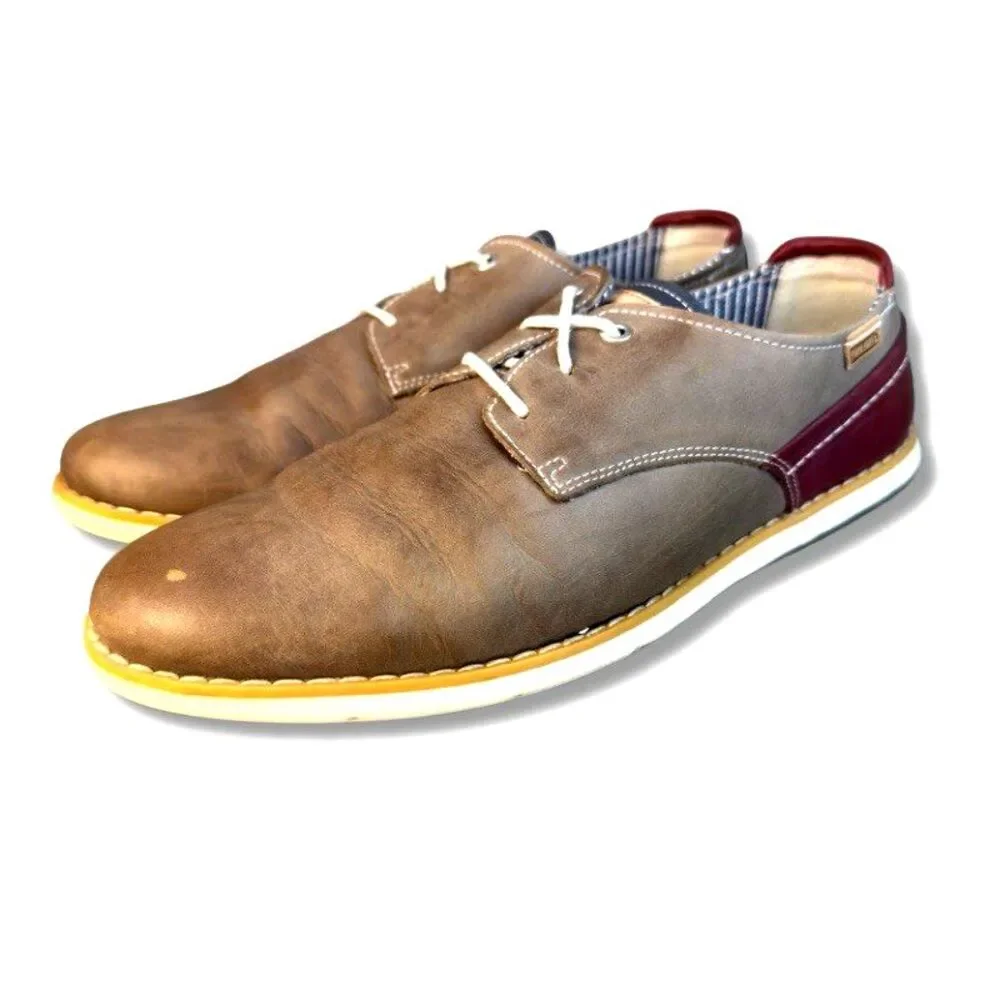 Pikolinos Jucar Men’s Leather Shoes EU 42 US 9 Gray Casual Oxford Comfort M4E
